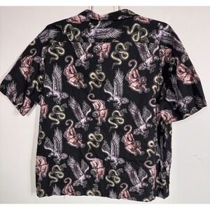 Twisted Tailor Short Sleeve Button Up Shirt Tattoo Gargoyle Print Mens 2X Gothic
